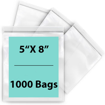 LDPE 4 mil Reclosable Poly Bags 5X8 inches 1000 Bags